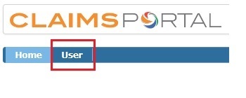 User tab from admin console
