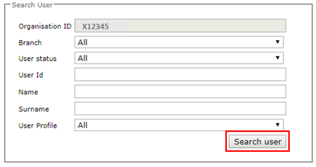 Search User from User tab